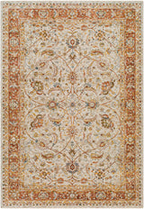 Dyan Cream Textured Rug with Fringes