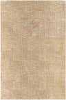 Close-up of the Goren Beige Area Rug. Tan and khaki rug with a contemporary geometric pattern and textured look. Design-Rectangle-6796