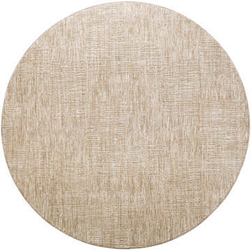 Close-up of round Goren Beige Area Rug. Tan and khaki tones with a subtle, textured contemporary design. Design-Round-67