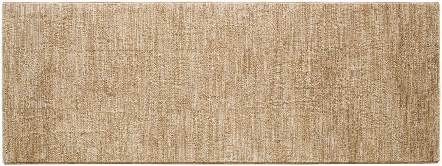 Close-up of the Kahua Tan Area Rug, showcasing its subtle texture and neutral tan color. Perfect for farmhouse or traditional styles. Design-Runner-2773