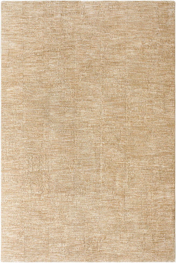 Close-up of the Kahua Tan Area Rug showing its subtle texture and neutral tan color. Farmhouse style rug. Design-Rectangle-6796