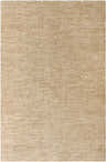 Close-up of the Kyran Tan Area Rug showing its subtle traditional pattern and textured khaki and tan fibers. Design-Rectangle-6796