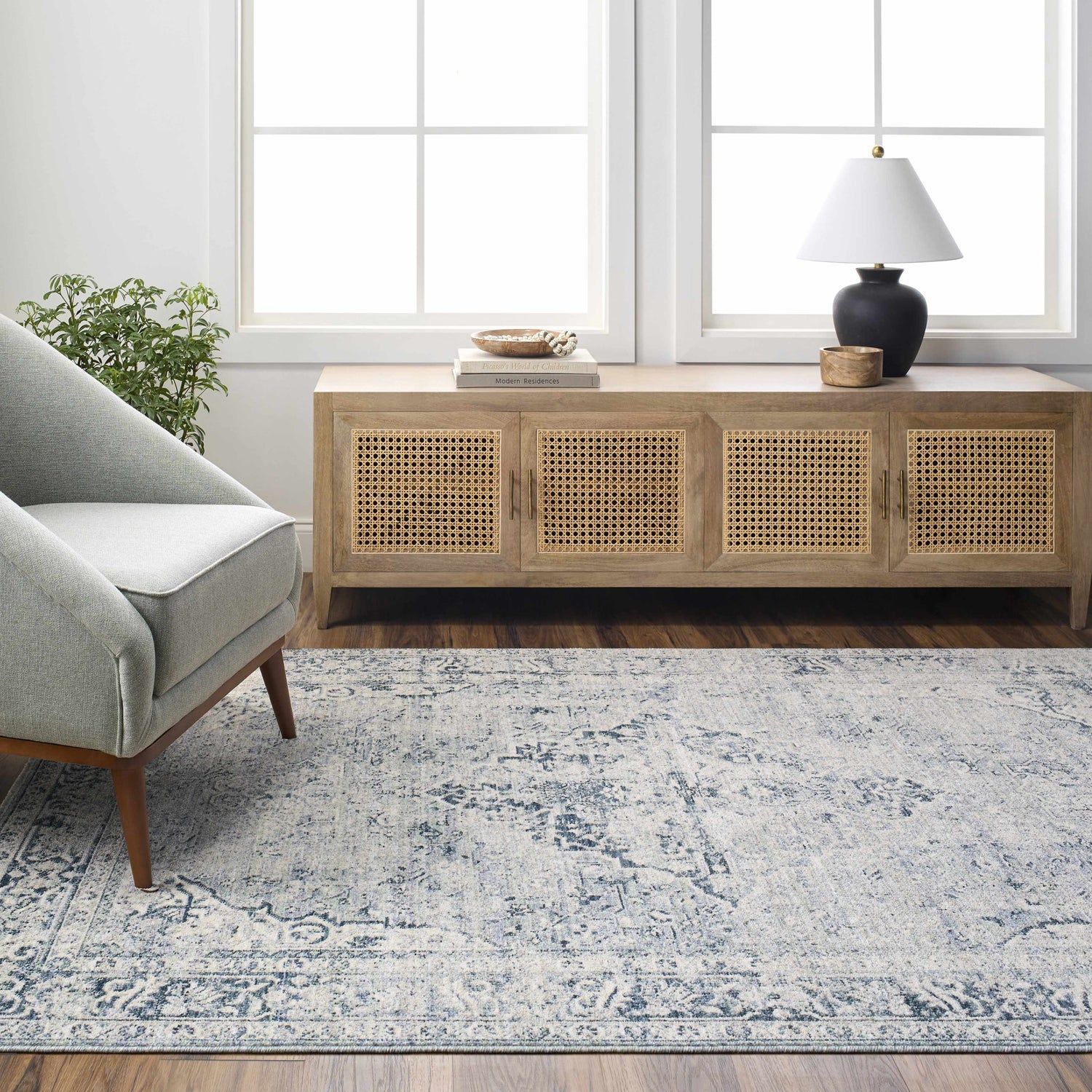 Jemma Blue Medallion Area Rug - Clearance