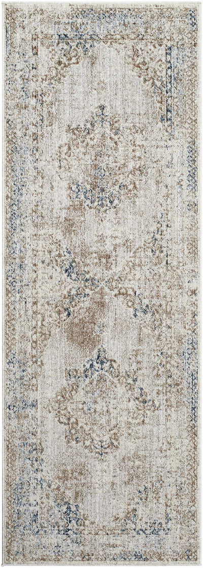 Kosta Beige & Blue Medallion Area Rug