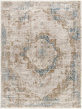 Kosta Beige & Blue Medallion Area Rug - Clearance