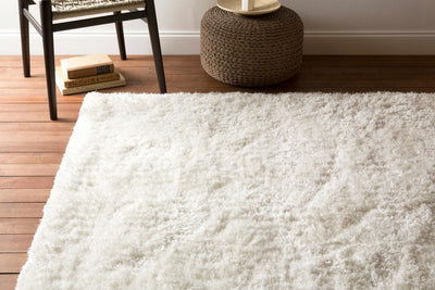 Sandbach Solid White Shag Rug