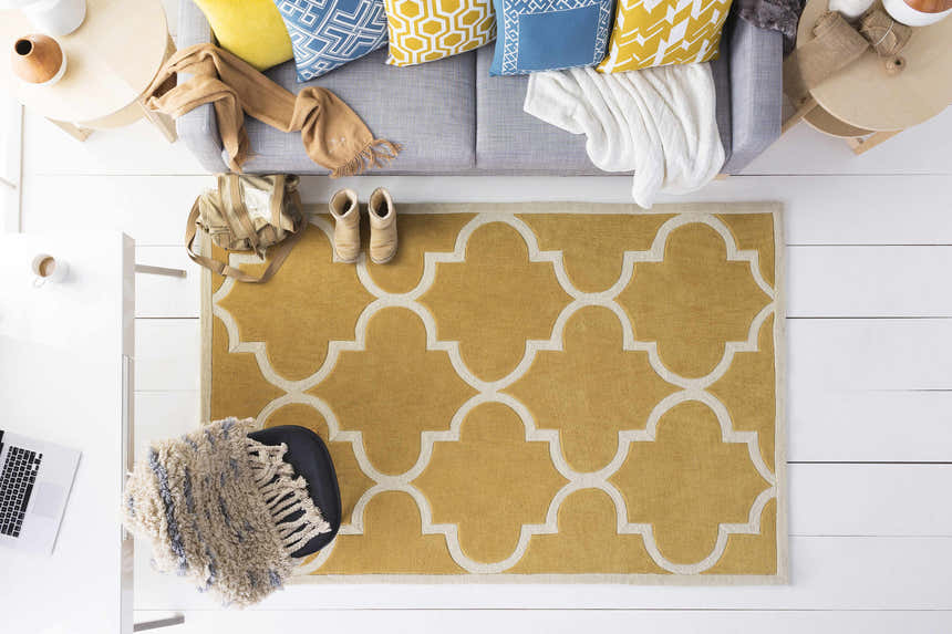 Pearlington Yellow Honeycomb Accent Pillow - Clearance