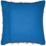 Brivan Blue and Ivory Tufted Diamond Lattice Cottage Recycled PET Yarn Outdoor Safe Accent Pillow - Clearance