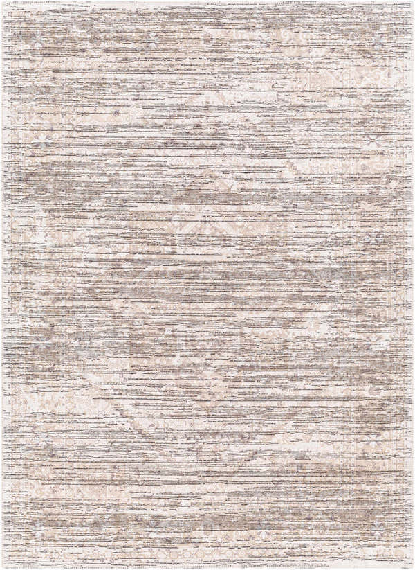Close-up of Elisa Area Rug with a horizontal striped pattern in lambswool, taupe, and black. Traditional farmhouse style. Design-Rectangle-57