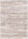 Close-up of Elisa Area Rug with a horizontal striped pattern in lambswool, taupe, and black. Traditional farmhouse style. Design-Rectangle-57