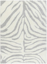 Dysis Gray Zebra Print Area Rug - Promo
