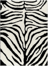 Dysis Black & White Zebra Print  Area Rug - Clearance