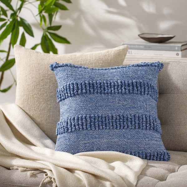 Lilia Navy Outdoor Throw Pillow - Clearance