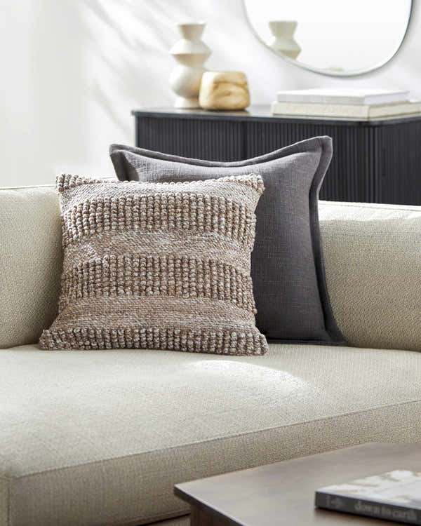 Lilia Beige Outdoor Throw Pillow - Clearance