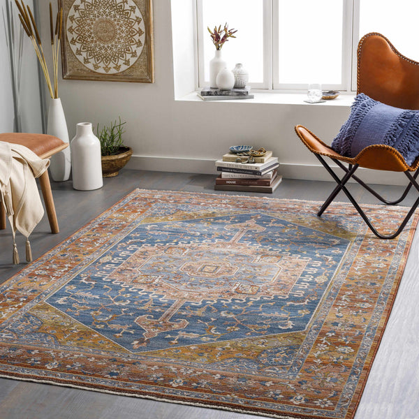 Solana Blue Medallion Area Carpet - Clearance