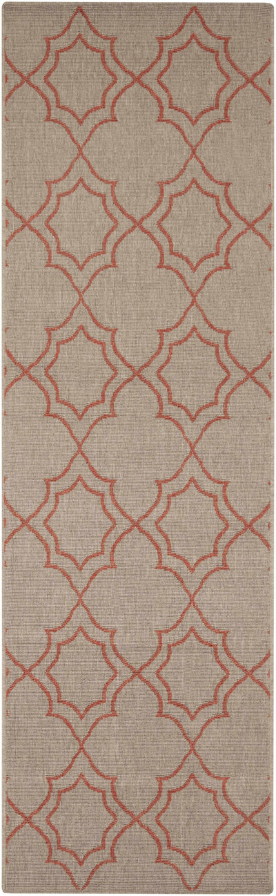 Unique Rust Lattice Trellis Outdoor Rug - Clearance