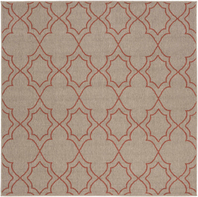 Unique Rust Lattice Trellis Outdoor Rug - Clearance