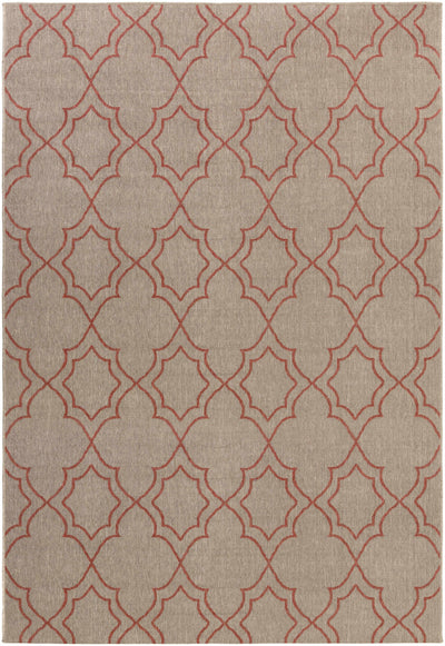 Unique Rust Lattice Trellis Outdoor Rug - Clearance