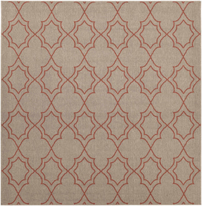 Unique Rust Lattice Trellis Outdoor Rug - Clearance