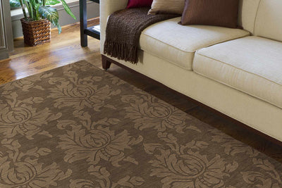 Sophia Brown Floral Wool Carpet -  Clearance