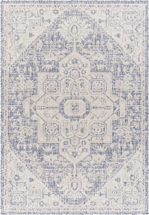 Aure Beige & Blue Indoor & Outdoor Rug - Clearance