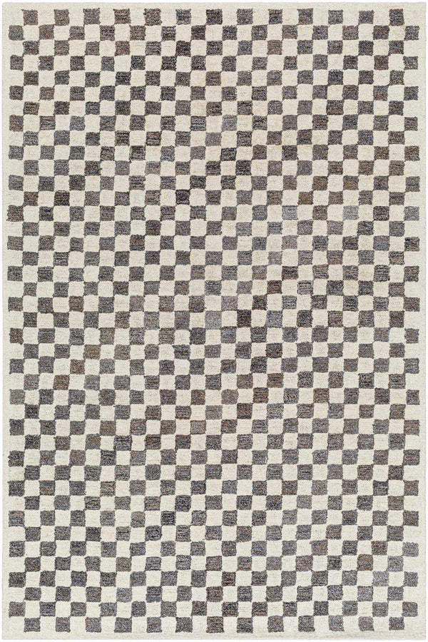 Halen Taupe Checkered Area Rug