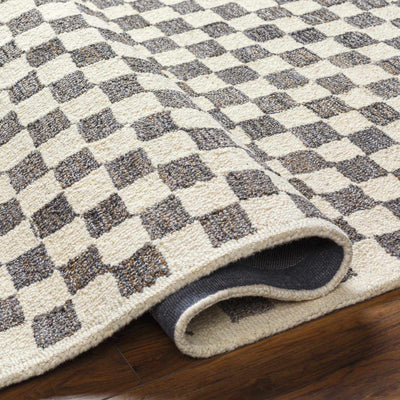 Halen Taupe Checkered Area Rug