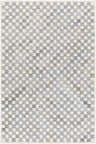 Close-up of the Halen Gray Checkered Area Rug. Hand-tufted wool rug with a contemporary geometric checkerboard pattern. Design-Rectangle-576