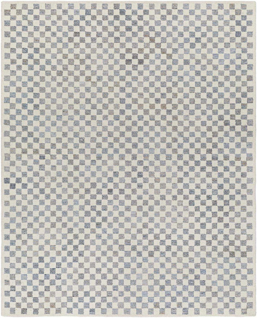 Halen Gray Checkered Area Rug