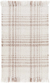 Inara Light Brown Plaid Hand Woven Area Rug