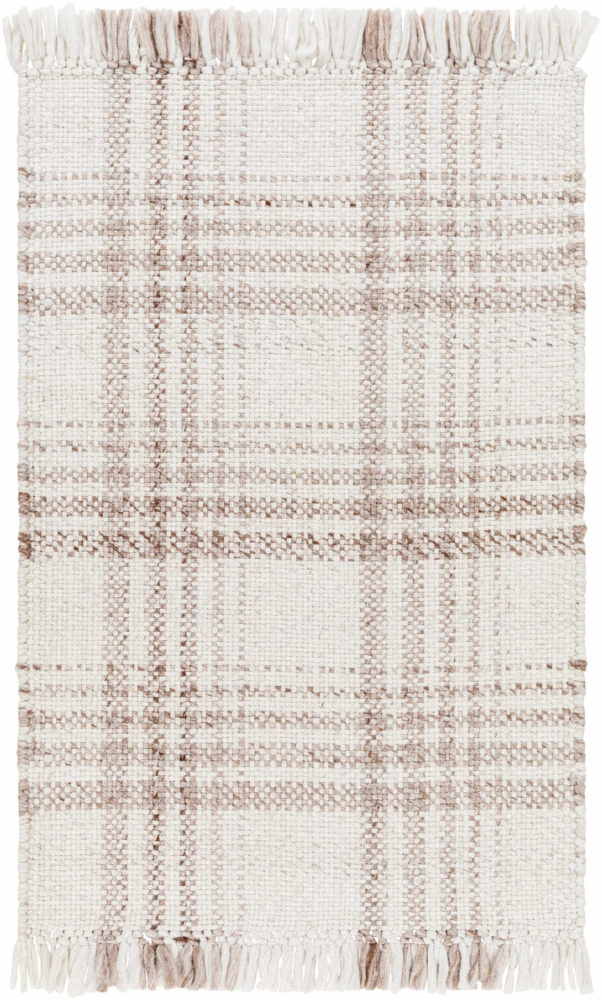 Inara Light Brown Plaid Hand Woven Area Rug