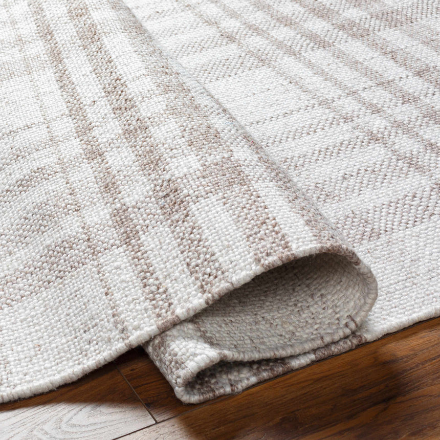 Inara Light Brown Plaid Hand Woven Area Rug