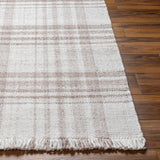 Inara Light Brown Plaid Hand Woven Area Rug