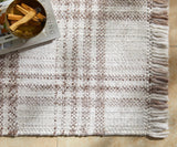 Inara Light Brown Plaid Hand Woven Area Rug