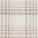 Close-up of the Inara Light Brown Plaid Rug. Hand woven texture with beige and brown plaid pattern. Farmhouse style. Swatch