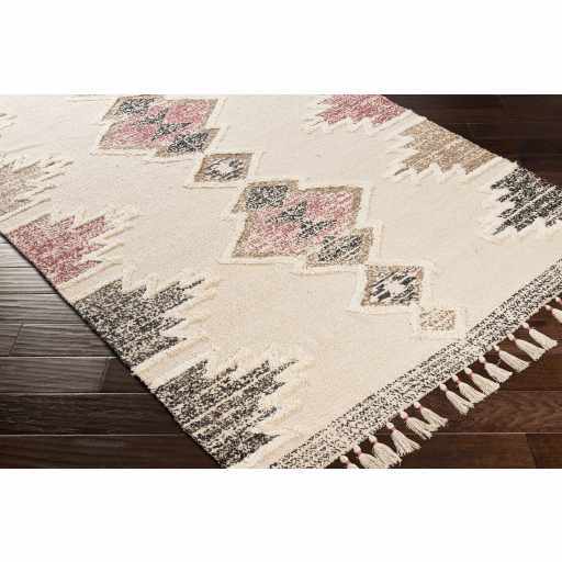 Kingborough Cream/Pink Cotton Area Rug - Clearance