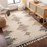 Kingborough Cream/Pink Cotton Area Rug - Clearance