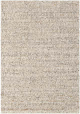 Close-up of the hand woven Olisa Cream Wool Area Rug. Beige and bone colored wool texture. Design-Rectangle-576