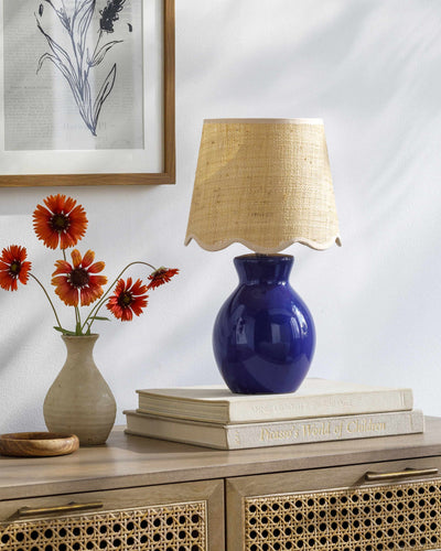 Salgareda Navy Rattan Table Lamp