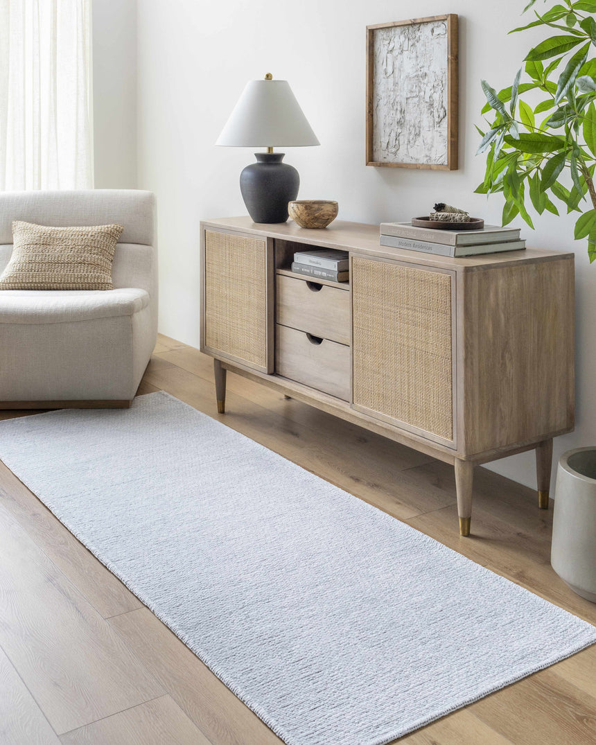 Isako Light Blue Solid Washable Rug - Promo