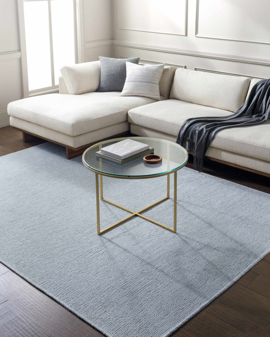 Isako Light Blue Solid Washable Rug - Promo