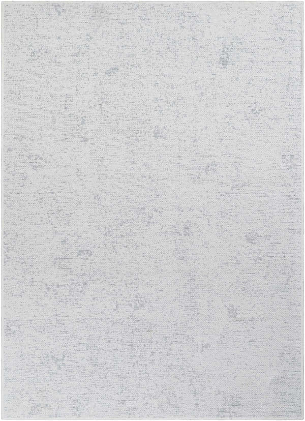 Close-up of the Isako Cream & Gray Solid Washable Area Rug, showing its subtle texture and contemporary design. Design-Rectangle-679