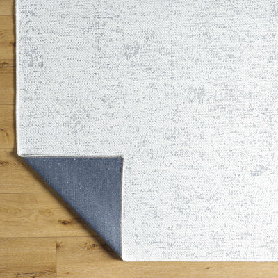 Isako Cream & Gray Solid Washable Area Rug