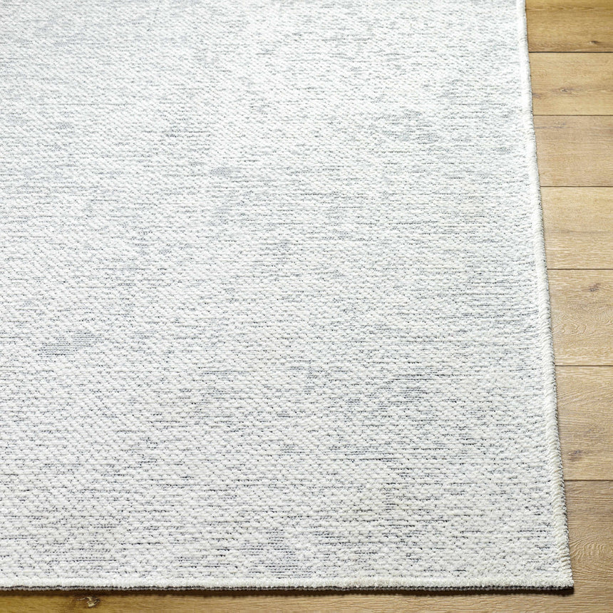 Isako Cream & Gray Solid Washable Area Rug - Clearance