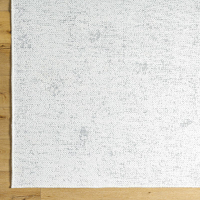 Isako Cream & Gray Solid Washable Area Rug