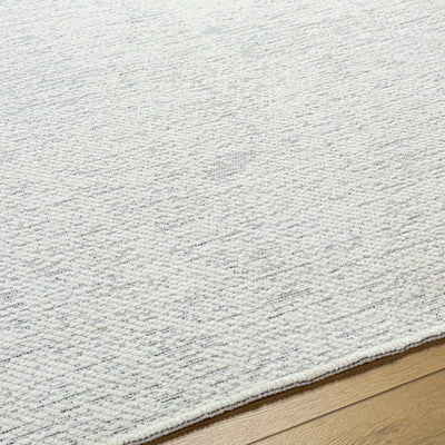 Isako Cream & Gray Solid Washable Area Rug