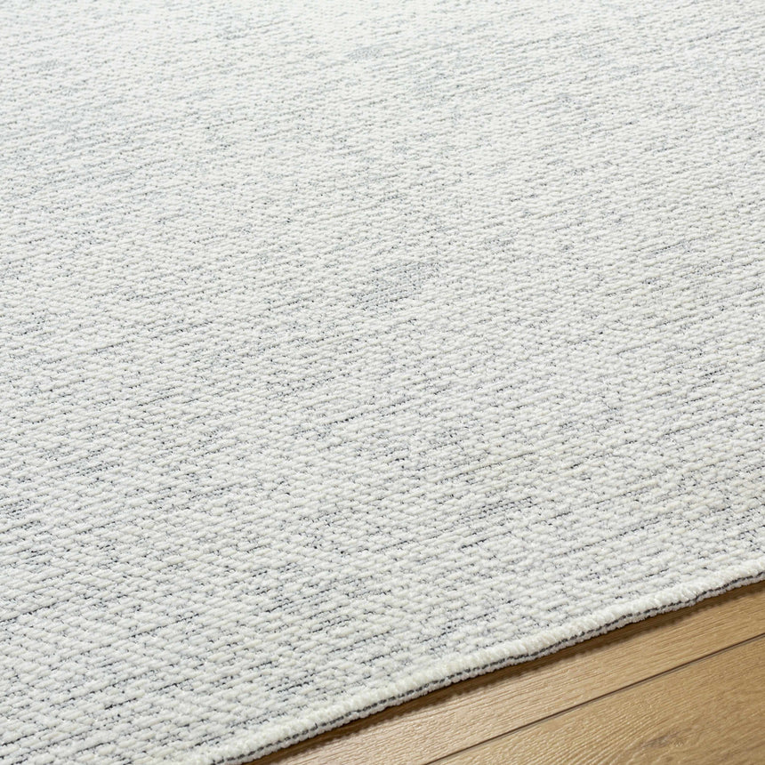 Isako Cream & Gray Solid Washable Area Rug - Clearance