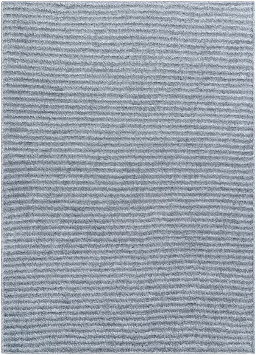 Isako Blue & Gray Solid Washable Area Rug - Clearance