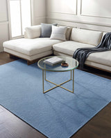 Isako Blue Solid Washable Area Rug - Clearance