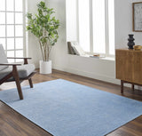 Isako Blue Solid Washable Area Rug - Clearance
